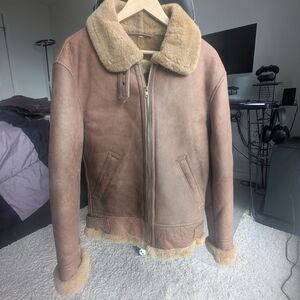 Men's Real Shearling B3 Bomber Jacket - Brown